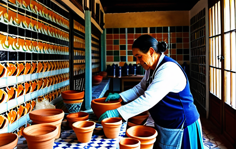 **
"A skilled artisan, fully clothed in traditional Spanish clothing, carefully crafting a beautiful ceramic tile in a sunlit workshop in Sevilla. The scene is filled with vibrant colors, terracotta pots, and hand-painted designs. Safe for work, appropriate content, professional photography, perfect anatomy, natural proportions, modest attire."
**