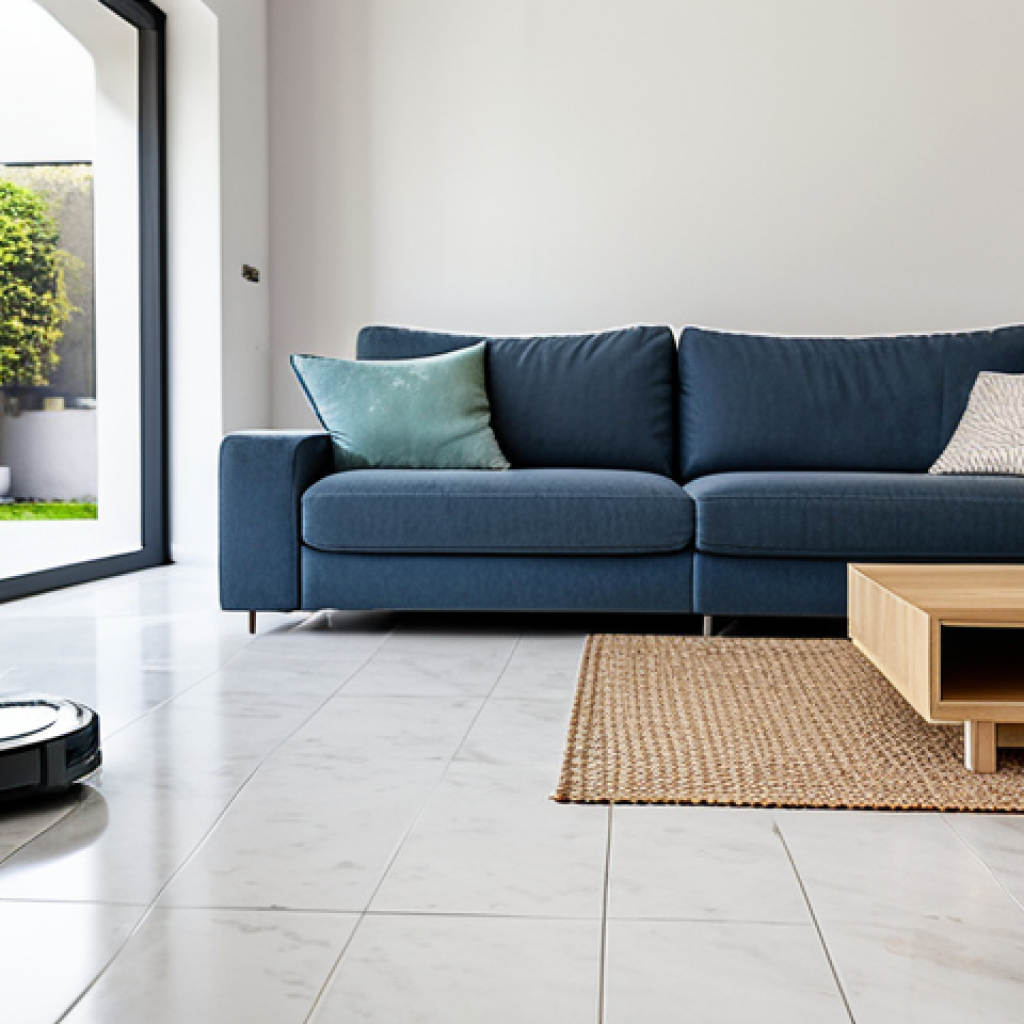 Modern Smart Home**

"A bright, modern Spanish home interior. A robot vacuum cleaner is visible on the polished tile floor. In the background, a smart home control panel displays energy usage statistics. Fully clothed family members are relaxing on a comfortable sofa. Natural lighting. Safe for work, appropriate content, family-friendly, professional photography, perfect anatomy, correct proportions, natural pose, high quality."

**