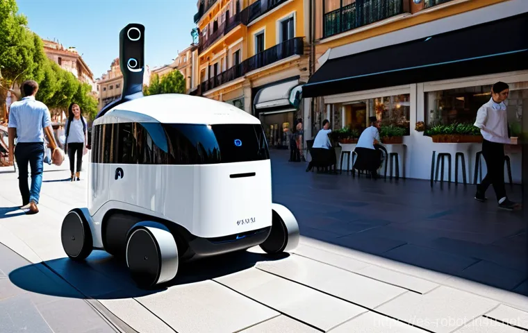 로봇 하드웨어 개발 - **Innovative Soft Robot Navigating a Complex Environment**
    A close-up, futuristic shot of an adv...